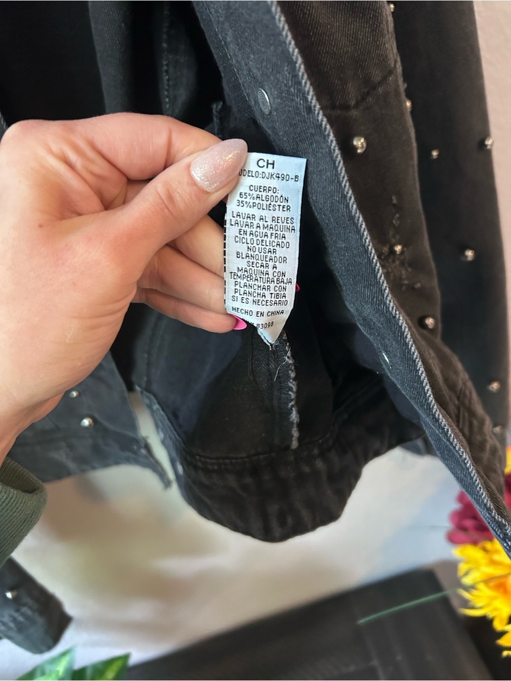 Ci Sono Black Studded Jean Jacket - Picture 4 of 6